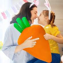 Muñeco de zanahoria relleno de Pascua, almohada de peluche súper suave para dormir para niños y adultos, cumpleaños - Naranja - Ver 4