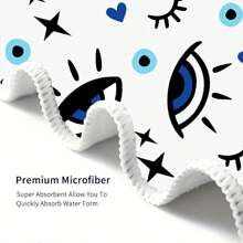 Ultrasoft Microfiber Beach Towel With Blue Eye Design - Quick Drying & Sand-Free, Great For Travel And Pool Essentials Summer Holiday Bathroom Decor Beach Essentials