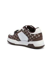 Zapatos casuales planos para hombre de unicolor con parches y cordones, para uso diario - Caqui - Ver 4
