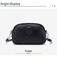 女士真皮迷你斜挎包 - 优雅可调节肩带，大容量，防盗设计，拉链开合，女士小包，奢华包，拉链三口袋设计，伴娘礼物周年纪念礼物小礼物，送给女性的礼物创意