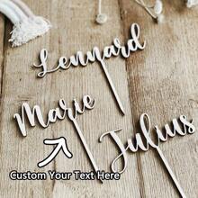 Topper personalizado de acrílico para tartas para el Día de la Madre, cumpleaños, boda, ceremonia de graduación - Nombre