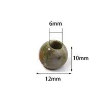 5pcs/Pack Natural Large Hole Beads, Multiple Styles Available, 12mm Funky Jewelry Agate Stone, Turquoise, Jasper, Tiger Eye, Handmade DIY Bracelet Necklace Jewelry Making, Pendant Charms - Multicolor - View 7