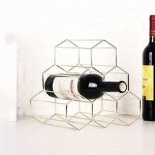 Golden Wrought Iron Wine Rack Living Room Creative Wine Cabinet Display Stand Honeycomb Bar Decorative Ornaments