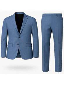 Men's Executive Suit - Dusty Blue - Luxury Slim (Pants + Blazer) - Immediate Shipping - Màu xanh bụi bặm - Xem 1