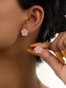 Winglove 1 Set Style Five-Leaf Flower Earrings Necklace Bracelet Jewelry Set - Fashion Lucky Flower Jewelry Set Suitable For Daily Wear Christmas New Year Valentine's Day Holiday Gift - Yellow Gold - View 6