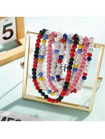 1Pc Baseball Bling Necklace Athlete Inspired Jewelry For Competitive Sports Athletes Stylish Accessory Bead Beaded Lovers,For Necklaces,Ice Sports Beads Players Men Competitive Basebal