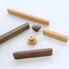 橱柜门木质拉手橱柜衣柜门拉手弓形拉手榉木黑胡桃木抽屉木质衣柜拉手 - 彩色 - 查看 5