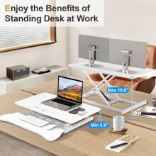 Standing Desk Converter 32 Inch Height Adjustable Sit To Stand Up Desk Tabletop Dual Monitor And Laptop Workstation