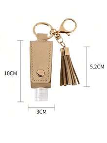 1 pezzo Custodia in pelle porta flaconcino igienizzante, bottiglia di viaggio ricaricabile vuota da 30ml per sapone, lozione e liquidi, con tappo a scatto, porta flaconcino portatile per zaino, viaggio, esterno, idea regalo di Natale