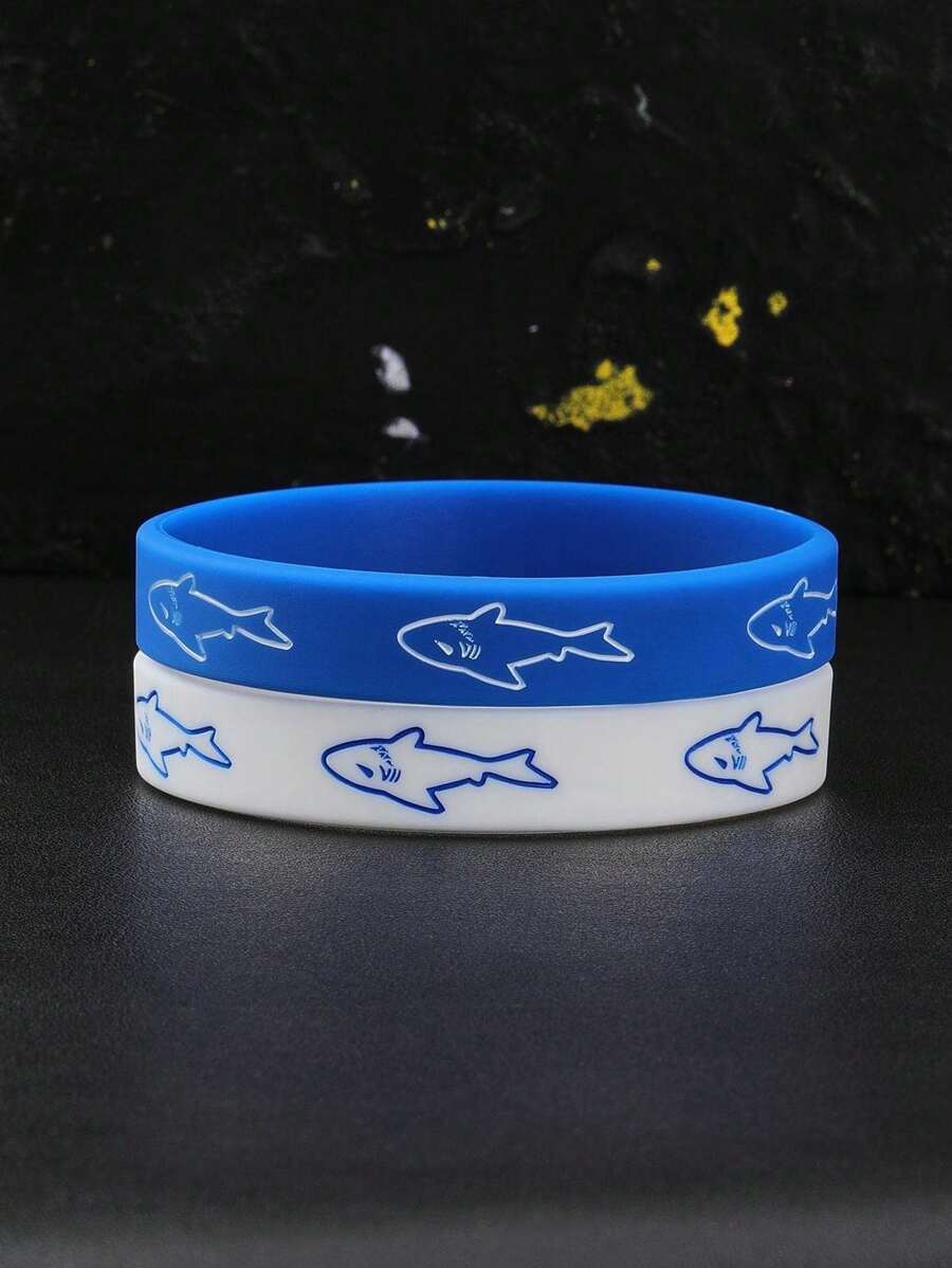 1 set brazalete con detalle de tiburón para hombre, para regalo de joyería y fiesta