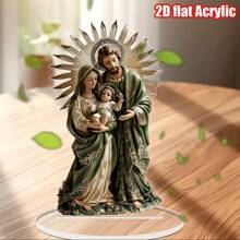 1 Piece 2D Flat Acrylic Virgin Mary Embracing Jesus Ornament, Religious Ornament, Housewarming Gifts, Home Desk Decoration, House Party Decoration, Outdoor Garden, Perfect Gift For Family And Friends