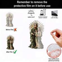 1 Piece 2D Flat Acrylic Virgin Mary Embracing Jesus Ornament, Religious Ornament, Housewarming Gifts, Home Desk Decoration, House Party Decoration, Outdoor Garden, Perfect Gift For Family And Friends
