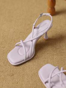 2025春夏新款优雅高跟凉鞋，简约舒适时尚女鞋，紫色细高跟凉鞋 - 紫色 - 查看 6