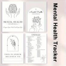 120-Page Mental Health Diary Notebook - For Anxiety Relief, Self-Care Tracking, And Relaxation Exercises Mother's Day Graduation,School Supplies,Back To School