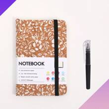 New A6 Wood Grain Binding Notebook With Elastic Band, Hard Cover Suitable For Students And Office Workers, Ideal Office Stationery And Supplies Notebook, Suitable For Note-Taking And Organization.