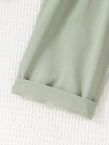 2pcs/Set Girls Summer Jumpsuit With Belt - Green - View 6