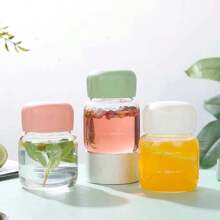 1/2pcs Mini Glass Small Cup For Coffee, Milk, Stylish & Portable, Cute Short Design