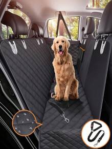 Dog Car Seat Cover With Multi-Functional Belt, 600D Heavy Dog Seat Cover For Back Seat, 100% Waterproof Scratch Proof Nonslip Dog Hammock For Car With Side Flap, Pet Back Seat Covers For Cars Sedan SUV Trucks Dog Car Seat Car Seat Covers Dog Car Seat Cover Pet Car Seat