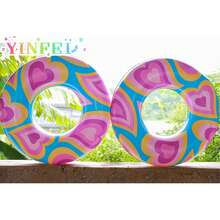 Flotador de playa con diseño de corazón de gelatina inflable - Rosa - Ver 5