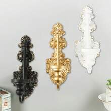 2PCS Nordic Retro Wall Candle Holder, Gold/Black/White,Wall Hanging Candle Sconces, Metal Wall Candle Sconce Holder, Vintage Taper Candle Wall Sconce, Candlestick Holders Decor