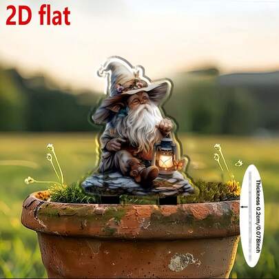 Decoración de arte 2D Maceta enana para el jardín, decoración de relleno de maceta, decoración multiusos para exteriores, adecuada para plantas en maceta, césped y terraza