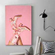 1pc Canvas Poster, Pink Cowgirl Boots Preppy Western Poster Country Boho Wall Art Canvas Paintings, Ideal Gift For Bedroom Living Room Corridor, Wall Art, Room Decoration,No Frame