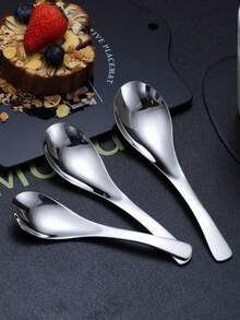2 件/4 件重型汤勺套装，304 不锈钢亚洲汤勺，配有符合人体工程学的短柄 - 可用洗碗机清洗，适用于拉面、咖喱、麦片、家庭和餐厅使用（镜面处理）