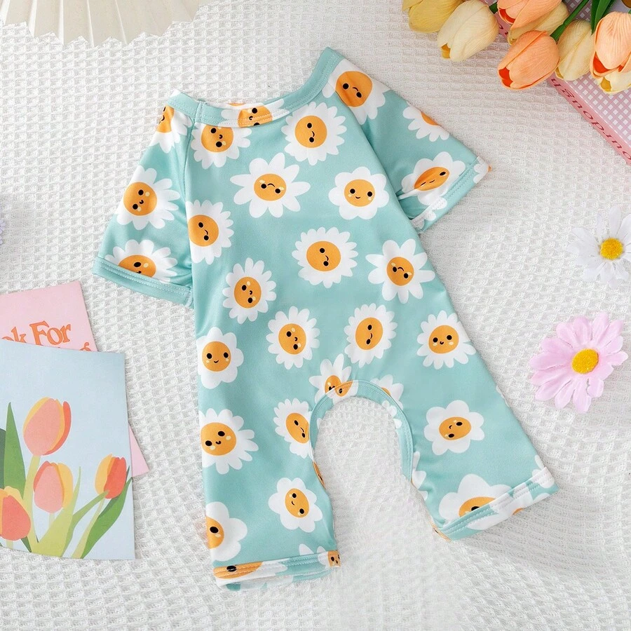 Cute Cat & Dog, Small Sunflower Print Design Pet - Blue - View 1