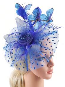 1Pc Ffascinators Hats For Women Fancy Tea Party Hats 2024 Elegant 1950s Kentucky Derby Hats Feather Hair Clip For Bride Wedding Party Birdcage Veil Headband Flower 1920s Headpiece For Horse Race Vintage Bridgerton Fedora Beret Hats 50s Outfit Church Hats Black Veil For Funeral 1940s Dresses Victorian Hat Pillbox Hats Lolita Accessories For Women Girl Birthday Mother's Day Halloween Christmas Gift - Style a - View 4