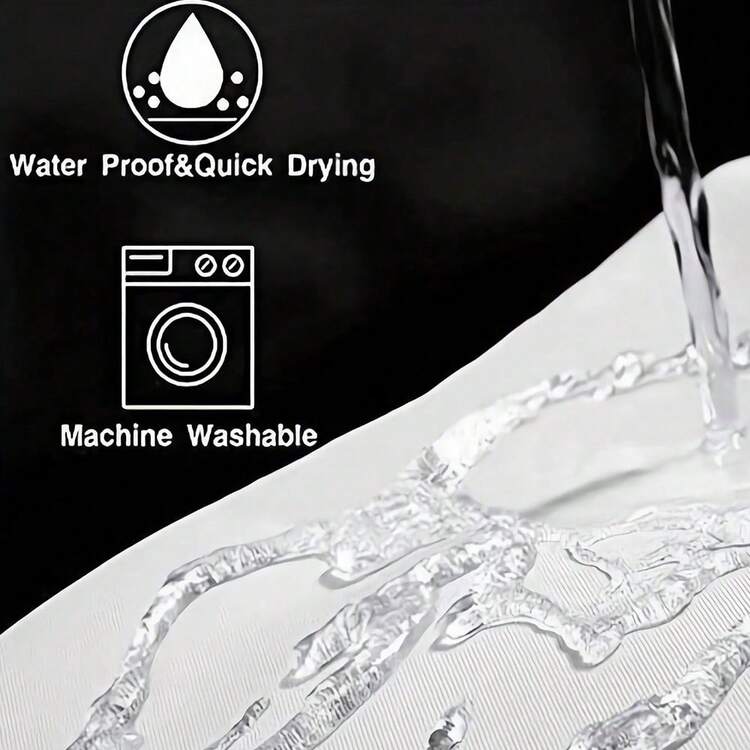 Juego de 1/4 piezas de cortina de baño con tema de corazón en negro y dorado, que incluye alfombra de baño, tapa de inodoro en forma de U, cortina de ducha impermeable, decoración de baño elegante, cortina de partición de baño moderna, sin necesidad de perforar, accesorios de baño de poliéster lavables para volver a la escuela - Dorado - Añade 6