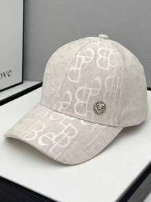 1 buc. Literă jacquard pentru femei cu șapcă de baseball cu sigla M cu strasuri, la modă, ocazională, versatilă, potrivită pentru purtarea de zi cu zi