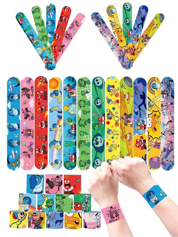 Disney Disney 12pcs/24PC/36PC Disney Inside Out (Joy Sadness Anger Disgust Fear Riley Andersen Bing ) Cartoon Character Pattern Type Bracelet, Clapping Bracelet Suitable For Gifts And Parties, Clapping Bracelet Suitable For Gifts And Parties, Theme Party Bracelet, Suitable For Birthdays, Parties, Classroom Decoration And Classroom Rewards, Party Decoration | Theme Party Decoration
