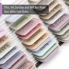 Cunese 75 Piezas de Pestañas para Biblia - Pestañas de Índice de Biblia Color Morandi, Útiles Laminados Duraderos para Estudio Bíblico para Estudiantes, Artículos Básicos para Volver a la Escuela, Etiquetas de Libro para las Escrituras (Mujeres y Hombres)