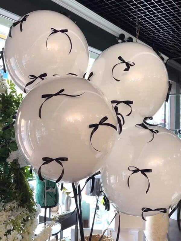 47/92pcs Transparent Bobo Balloons With Pink Bow, Internet Celebrity Outdoor Photo, Bow Decoration, Valentine's Day, Family Birthday Party, Wedding