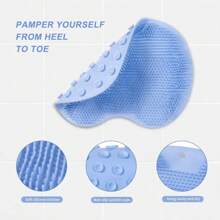 1pcs Wall Mounted Bath Massage Pad, Non-Slip Shower Foot Scrubber Massager With Exfoliation Cushion - Improves Circulation And Cleans Feet - Bathroom Accessories Bathroom Wash Foot Mat Exfoliating Dead Skin Foot Brush