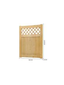 LIVINGANDHOME Living And Home Diyspace Premium Rhombus Wooden Garden Gate - Rustic Slatted Design With Lattice Top (90cm Wide, 4 Height Options) - Natural 90cm W X 2.3cm D X 150cm H - View 4