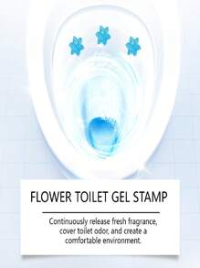 4pcs/Box Floral/Printed Toilet Cleaning Gel, Bathroom Freshener Deodorizer, Powerful Adhesive, Suitable For Bathroom