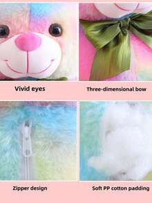 1 件 25 厘米/9.84 英寸可爱渲染泰迪熊公仔毛绒玩具熊抱抱熊玩偶布娃娃女友生日礼物蝴蝶结熊新居抱枕沙发熊装饰 - 彩色 - 查看 10