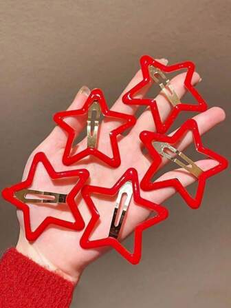 5pcs Star Shaped Hair Clips, Minimalist & Practical Multi-Functional Claw Clips Hair Claws Hair Barrettes