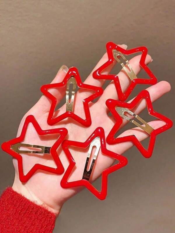 5 peças Presilhas de Cabelo em Formato de Estrela, Presilhas de Garra Multifuncionais Minimalistas e Práticas, Barras de Cabelo