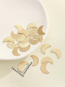 22pcs Textured Double Hole Moon Copper Material Findings For Earrings DIY Assembly - Brass - View 4