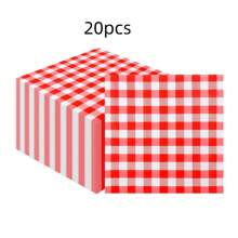 20 piezas de servilletas desechables a cuadros de alta calidad, de 13 pulgadas y doble capa, absorbentes, con opciones de multicolor para fiestas de cumpleaños, decoración de mesas, fiestas de carnaval, bodas, Día de la Madre, graduaciones, Eid, fiestas temáticas, mesas de postres y diversos festivales.