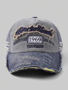 1pc Unisex Vintage Distressed Washed Ripped Casual Baseball Cap, Suitable For Daily Commute - Grey - View 16