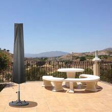 Fundas de Parasol de Mercado Impermeables Negras 210D con Cremallera para 6 Tamaños de Sombrillas de Patio - 205 cm Negro - Ver 10