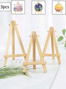 1/3 件木制画架框架婚礼桌号卡架照片展示架，工艺绘画艺术家用品家居装饰，天然木制画架三脚架展示会议婚礼桌名片架展示架绘画工艺品木制艺术品展示架，儿童迷你画架，多功能绘画展示柜，三角形电话和电视支架返校 - 原木色 - 查看 11