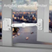 No Drill/Punch Needed, 2-In-1 Window Limiter & Lock, Aluminum Alloy Sliding Window Lock, Anti-Theft Window Lock