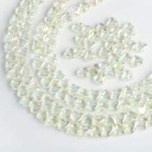 50pcs 8mm Side Drilled Glass Heart/Butterfly Beads For DIY Jewelry Making, Can Be Used For Necklaces, Bracelets, Earrings, Belts, Headpieces, Shoes, Phone And Key Chains, Etc.