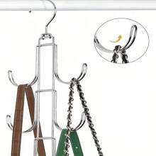 1pc 360 Degree Rotatable Metal Purse Hanger Organizer For Closet - Keep Purses Visible And In Good Condition