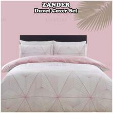 VELVETIO Zander Printed Duvet Cover Set Reversible Bedding Design With Matching Pillowcases Sizes Single Double King Super King - Blush Pink - View 7