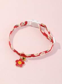 1pc Cute Flower Pendant Ditsy Floral Pet Collar, Suitable For Indoor & Outdoor Small/Medium Cat Dog Accessories